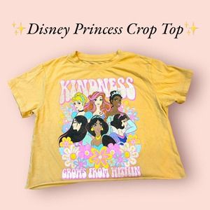 ✨Disney Princess Crop‎ Top in Yellow. Size Small✨